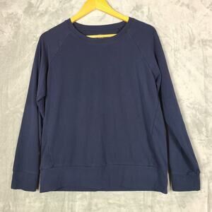 Cozy Earth Premium Bamboo Long Sleeve Dark Navy Blue Pullover Lounge Top Size S